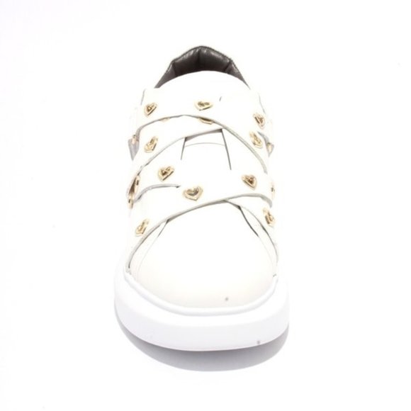 Moschino White Leather Fashion Platform Sneaker - Picture 7 of 8